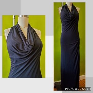 Helmut Lang Kinectic Cowl Necked Jersey Maxi Dress